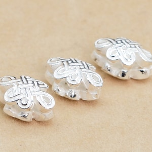 2 Pcs - 9x6MM Sterling Silver Celtic Knot Spacer Beads for Jewelry Making (63961-2132)