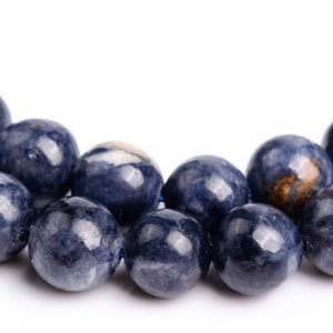 Genuine Natural Sapphire Gemstone Beads 5-6MM Deep Blue Round A Quality Loose Beads (116904)