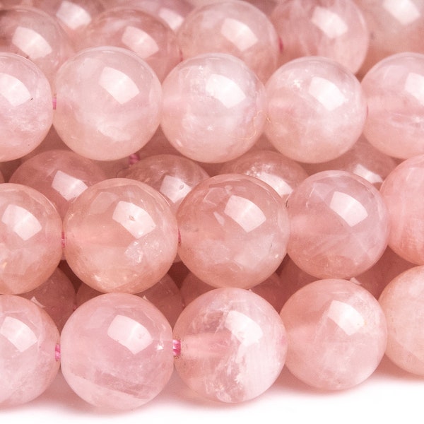 Genuine Natural Madagascar Rose Quartz Gemstone Beads 5-6MM Pink Round AAA Quality Loose Beads (120610)