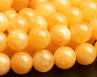 Koraliki kwarcowe 6 mm, żółte, okrągłe, jakość AAA, luźne koraliki (111310)