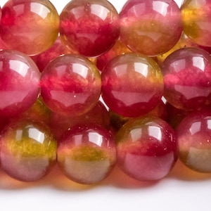 Malaysian Jade Gemstone Beads 7-8MM Watermelon Round AAA Quality Loose Beads (116732)