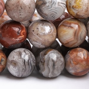 Genuine Natural Mexican Crazy Lace Agate Gemstone Beads 12MM Multicolor Round AAA Quality Loose Beads (123126)