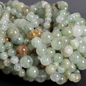 Echte natuurlijke rutielkwarts edelsteenkralen 6 mm 8 mm 10 mm groene ronde losse kralen AAA-kwaliteit