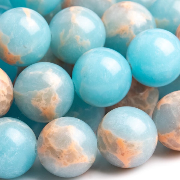 Sea Sediment Imperial Jasper Gemstone Beads 10MM Winter Blue Round AAA Quality Loose Beads (101869)