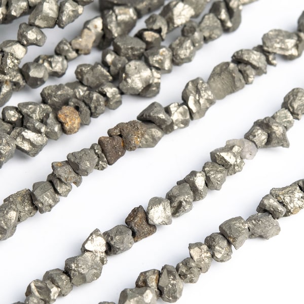 Genuine Natural Pyrite Gemstone Beads 2-3MM Copper Rough Edge Granule Pebble Chips AAA Quality Loose Beads (104774)