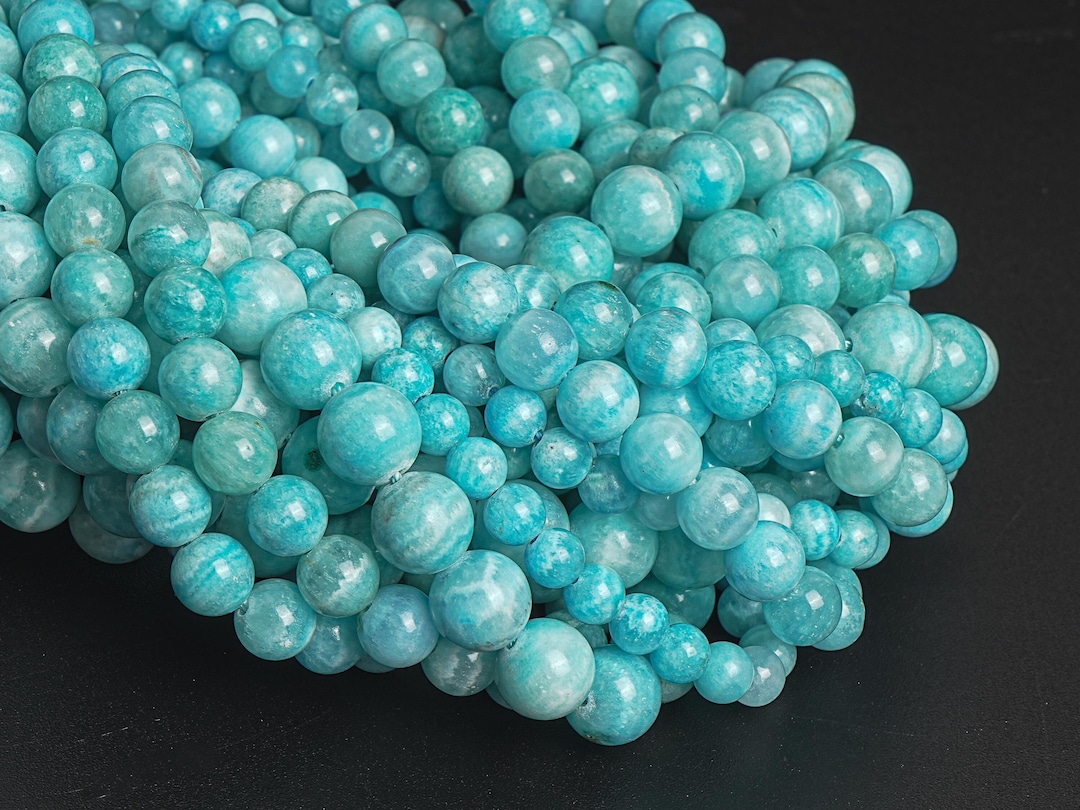 Natural Gemstone Blue Hemimorphite Round Spacer Beads For Jewellery Making 15UK - Foto 2