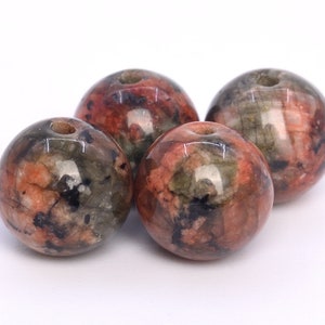 Jade Gemstone Beads 8MM Brown Green & Red Round AAA Quality Loose Beads (106992)