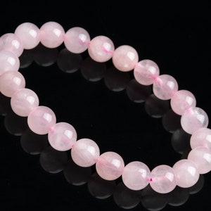 Rose Quartz Gemstone Beads 8MM Pink Round A Quality Bracelet (106597h-2015)