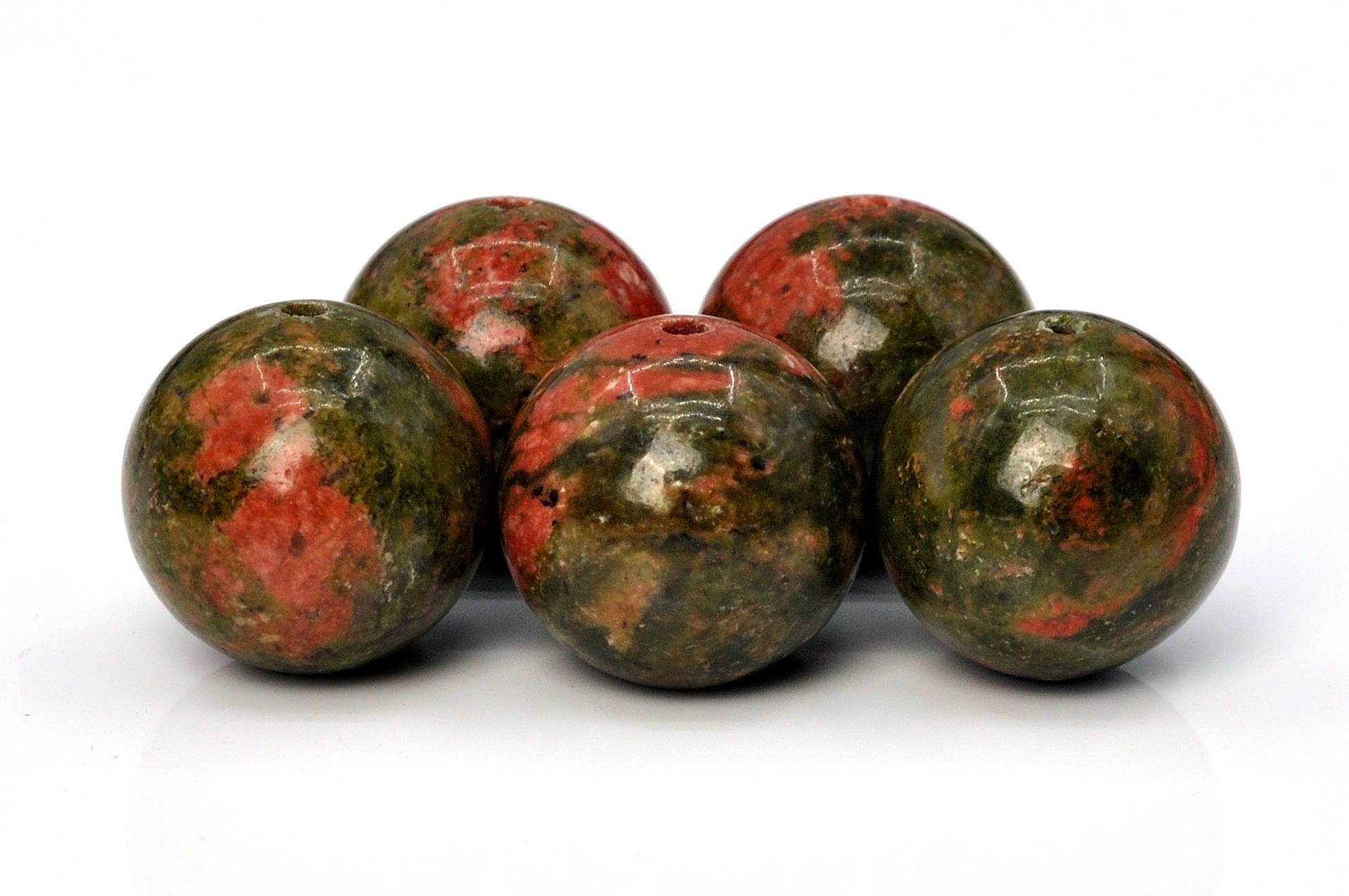 Genuine Natural Unakite Gemstone Beads 6MM Lotus Pond Round AAA Quality Loose Beads (100117)
