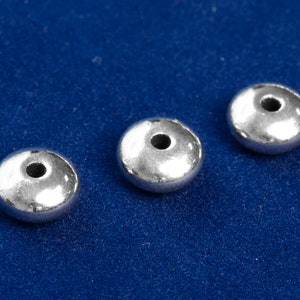 10 Pcs - 8MM Silver Tone Rondelle Spacer Beads (64392-2489)