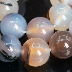 Genuine Natural Flower Agate Gemstone Beads 12MM Round AAA Quality Loose Beads (101756)
