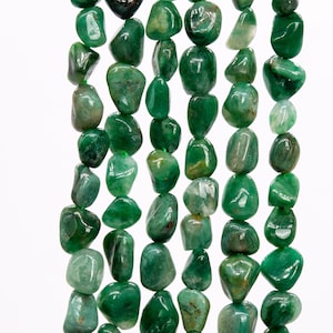 Genuine Natural African Jade Gemstone Beads 5-7MM Green Pebble Chips AA Quality Loose Beads (115627)