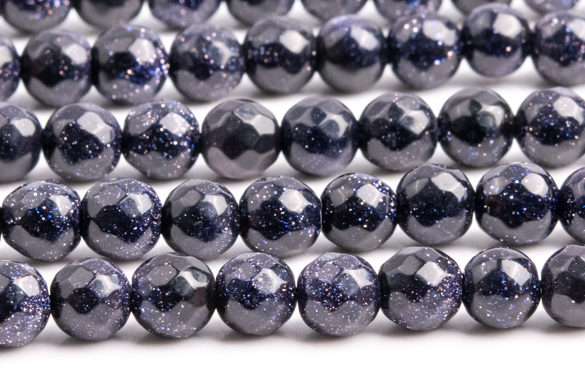 Perline Goldstone 5-6 mm blu cielo notturno micro perline rotonde sfaccettate sciolte (100794)