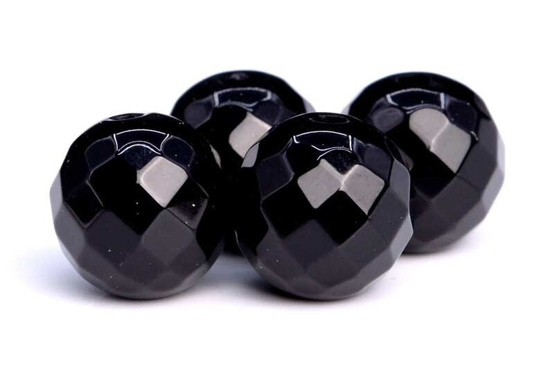 103437 10MM Black Agate Beads Grade AAA Genuine Natural Micro Faceted Round Gemstone Loose Beads 37 19 Pcs
