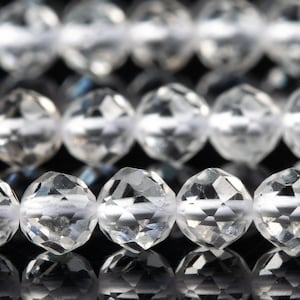 Echte natürliche Kristall Quarz Edelstein Perlen 4 MM klar facettiert runde AAA Qualität lose Perlen (110608)