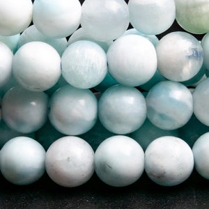 Genuine Natural Hemimorphite Gemstone Beads 6MM Faint Blue Round A Quality Loose Beads (119110)