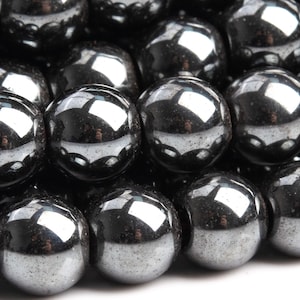 Genuine Natural Hematite Gemstone Beads 6MM Black Round AAA Quality Loose Beads (101316)