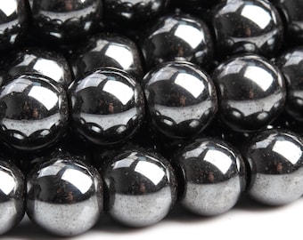 Echte Natürliche Hämatit Edelstein Perlen 6 MM Schwarz Runde AAA Qualität lose Perlen (101316)