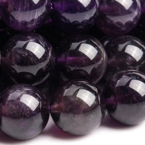 Genuine Natural Amethyst Gemstone Beads 10MM Deep Purple Round AA Quality Loose Beads (106485)
