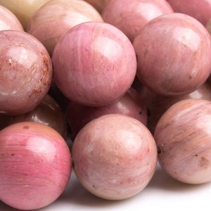 Genuine Natural Rhodonite Gemstone Beads 12MM Haitian Flower Round AAA Quality Loose Beads (101727)