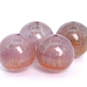 20 Pcs - 9-10MM Rare Auralite 23 Cacoxenite Beads Grade A Genuine Natural Round Gemstone Loose Beads (105858)