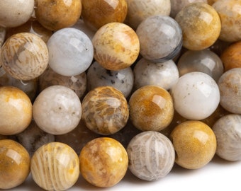 Perline Di Pietra Preziosa Diaspro Fossile Di Corallo Naturale - Foto 11