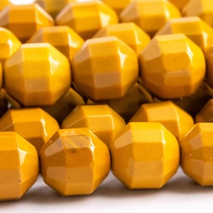 Echte Natürliche Mookait Edelstein Perlen 8 x 7 MM Gelb Facettiert Bicone Barrel Drum AAA Qualität lose Perlen (117611)