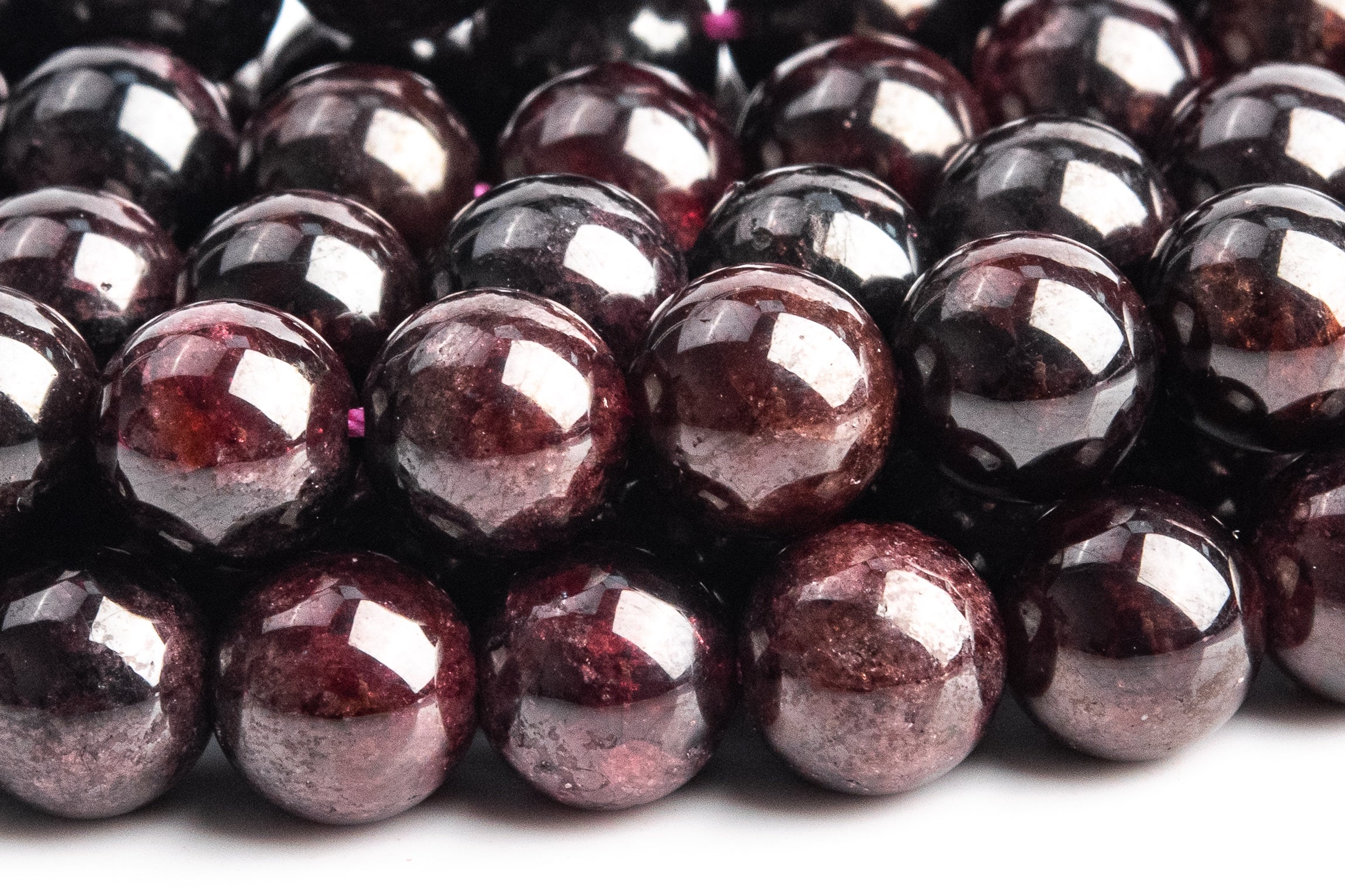 Genuine Natural Garnet Gemstone Beads 8MM Wine Red Round AA