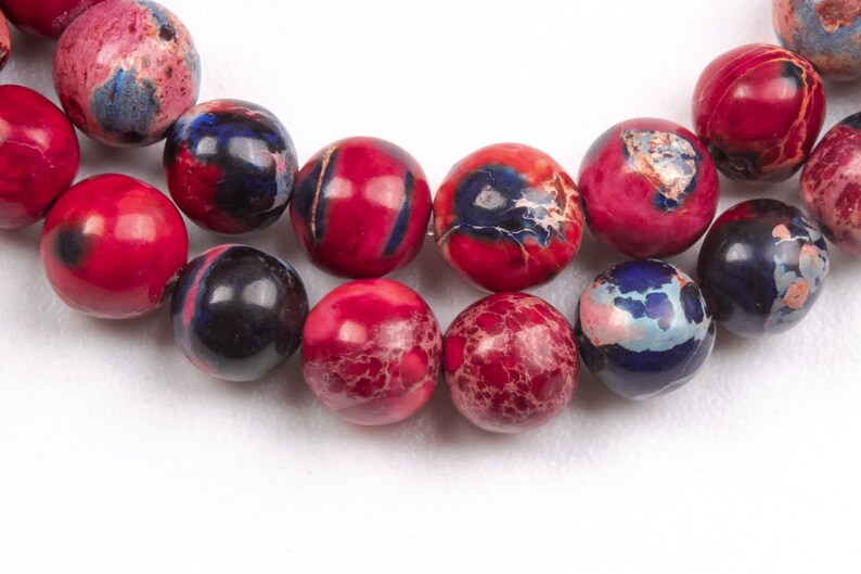 AAA Black Blue Red Sea Sediment Imperial Jasper Gemstone Beads 4MM ...
