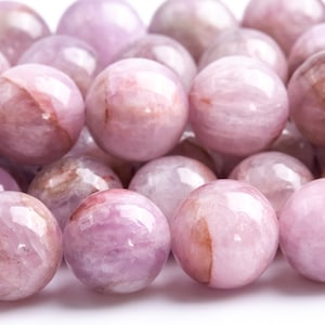 Genuine Natural Kunzite Gemstone Beads 9-10MM Purple Pink Round A+ Quality Loose Beads (118024)