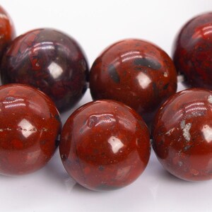 Genuine Natural Brecciated Jasper Gemstone Beads 10MM Red Round AAA Quality Loose Beads (106422)