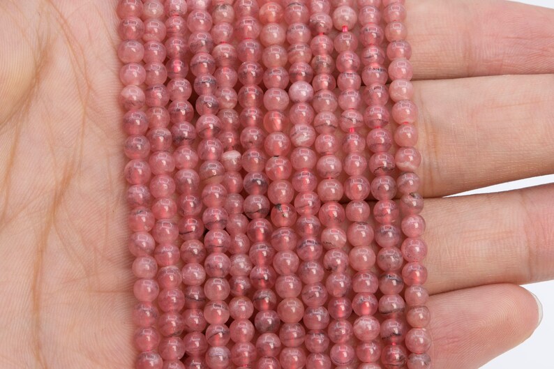 90 Pcs 4MM Transparent Pink Rhodochrosite Beads Argentina Grade AAA Genuine Natural Round Gemstone Loose Beads 112094