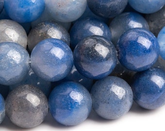 Aventurine Gemstone Beads 6-7MM Blue Round AAA Quality Loose Beads (100120)