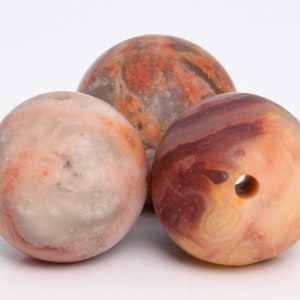 Genuine Natural Crazy Lace Agate Gemstone Beads 10MM Matte Red Round AAA Quality Loose Beads (105218)