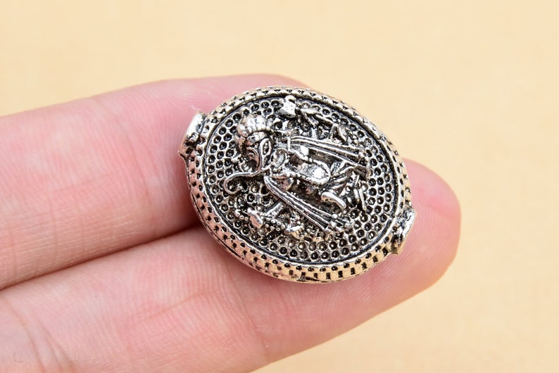 26x20MM Antique Silver Tone Oval Spacer Beads 63929-2424 5 Pcs
