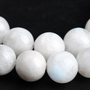Genuine Natural Rainbow Moonstone Gemstone Beads 8MM White Round A Quality Loose Beads (117426)