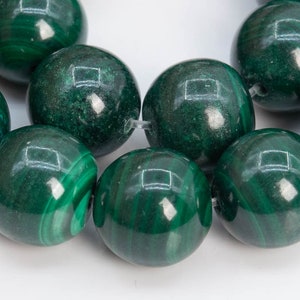 Genuine Natural Malachite Gemstone Beads 11MM Green Round A Quality Loose Beads (106082)