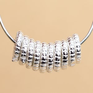 10 Pcs - 6x1MM Sterling Silver Round Slice Spacer Beads for Jewelry Making (64041-2136)