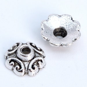 50 Pcs - 7x3MM Bead Cap Antique Silver Tone Zinc Alloy Bead Cap (63167-2345)
