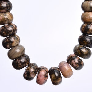 Genuine Natural Rhodonite Gemstone Beads 8x5MM Pink Rondelle AAA Quality Loose Beads (105435)