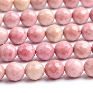 Genuine Natural Rhodonite Gemstone Beads 8MM Haitian Flower Micro Faceted Round AAA Quality Loose Beads (100891)