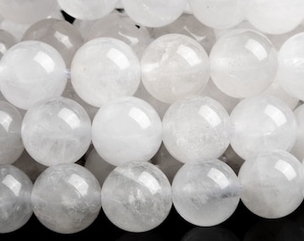 Contas de cristal de quartzo natural genuíno de Angola, 6 mm, contas soltas redondas brancas de alta qualidade (111088)