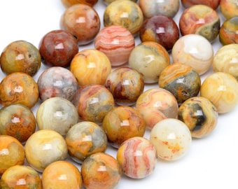 Genuine Natural Crazy Lace Agate Gemstone Beads 4MM Orange Cream Round AAA Quality Loose Beads (100152)