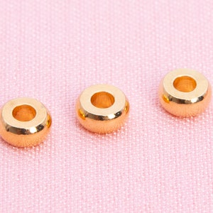 30 Pcs - 4x2MM Antique Gold Tone Rondelle Spacer Beads (66192-583)