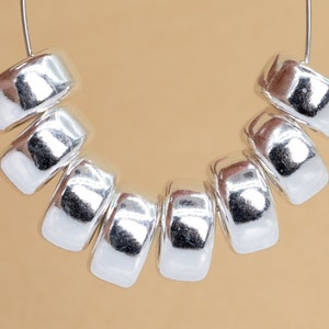 5 Pcs - 8x5MM Sterling Silver Rondelle Spacer Beads for Jewelry Making (63956-2182)