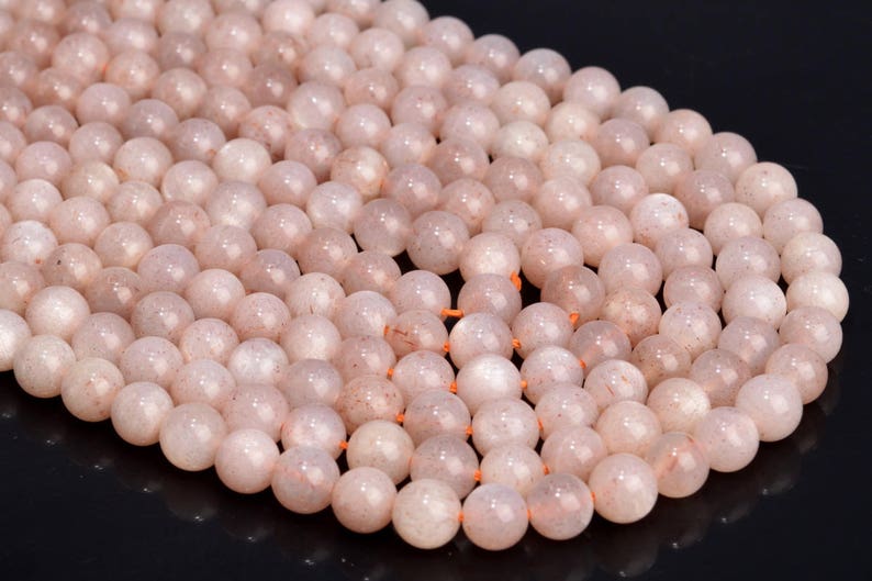 6-7MM Pink Moonstone Beads Grade AA 102737 61 30 Pcs Round Genuine Natural Gemstone Loose Beads