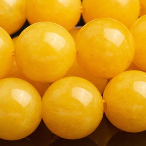 Quartz Gemstone Beads 12MM Yellow Round AAA Quality Loose Beads (111313)