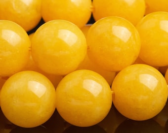 Quartz Gemstone Beads 12MM Yellow Round AAA Quality Loose Beads (111313)