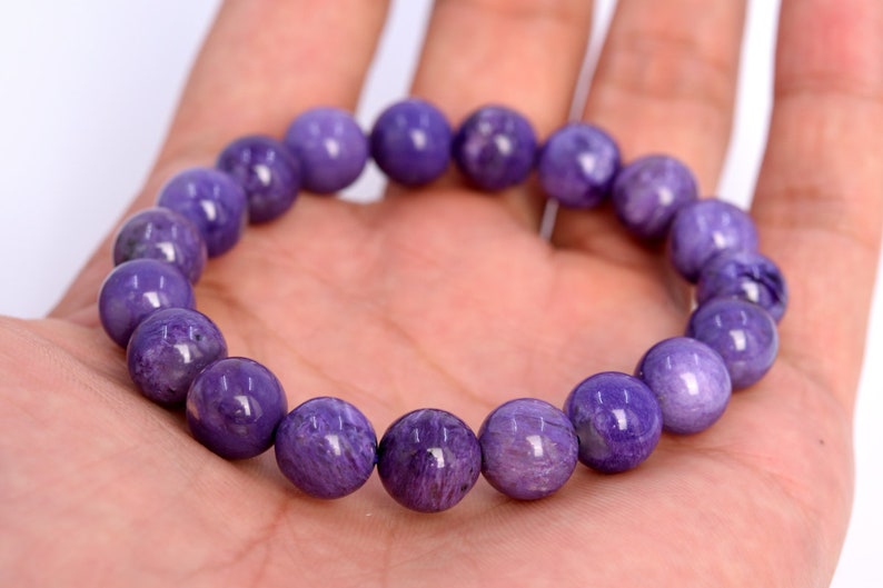 18 Pcs 105837 10MM Charoite Beads Grade AAA Genuine Natural Round Gemstone Loose Beads