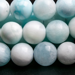 Genuine Natural Hemimorphite Gemstone Beads 8MM Faint Blue Round A Quality Loose Beads (119111)